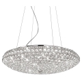Ideal Lux - Lámpara LED de cristal colgante KING 12xG9/3W/230V diá. 65 cm cromo brillante